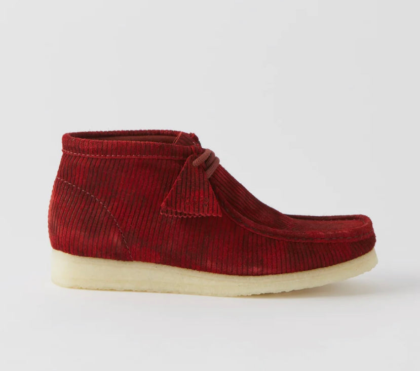 Burgundy wallabee boot