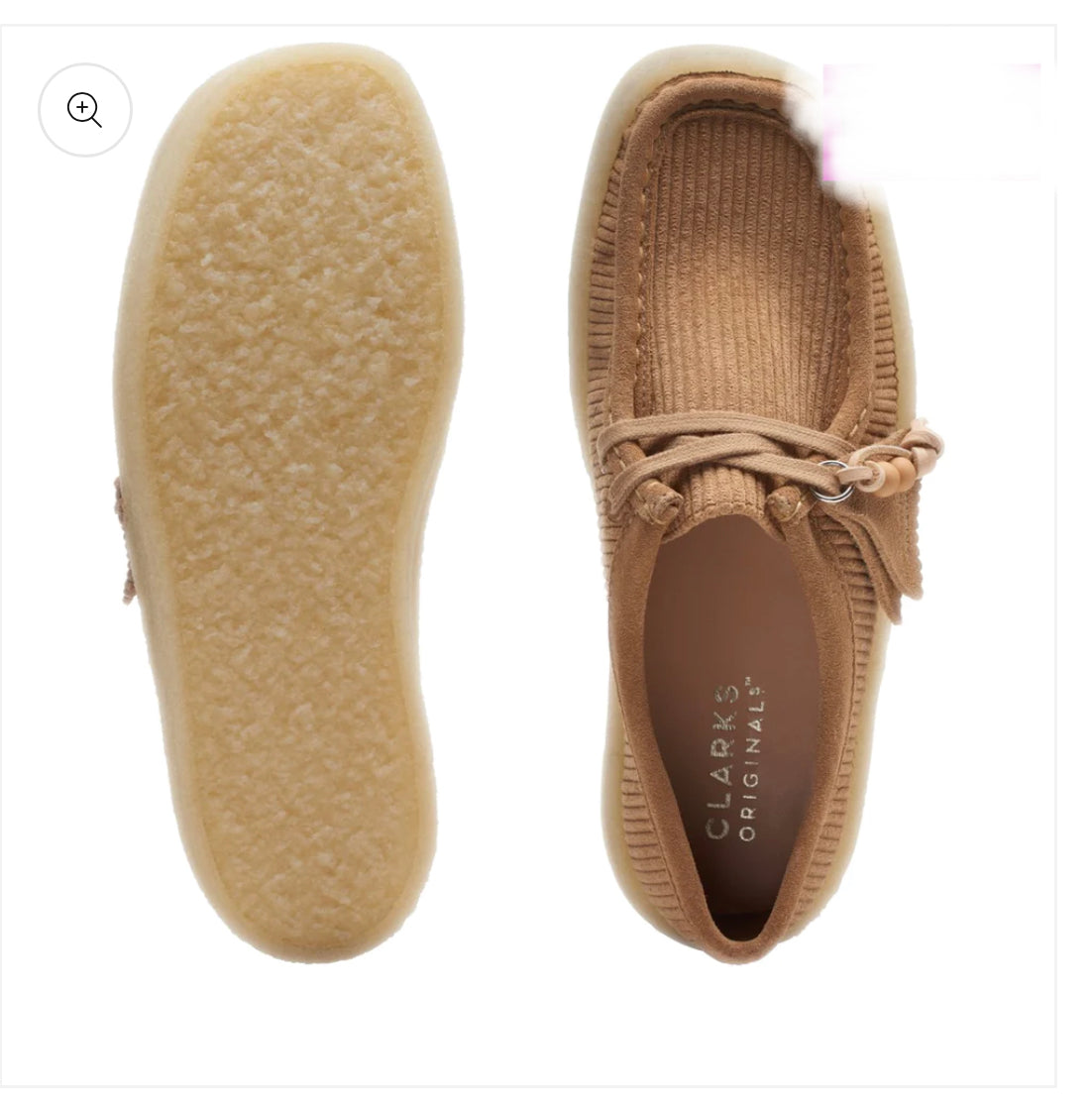 Women tan cord wallabee cup